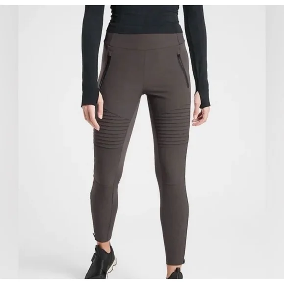 Athleta Headlands Hybrid Moto Tight Green/Gray size 2 - Picture 1 of 10